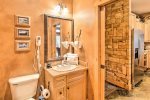 Guest bathroom off the kitchen/living room is perfect for additional guests